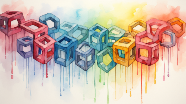 A group of colorful cubes

Description automatically generated