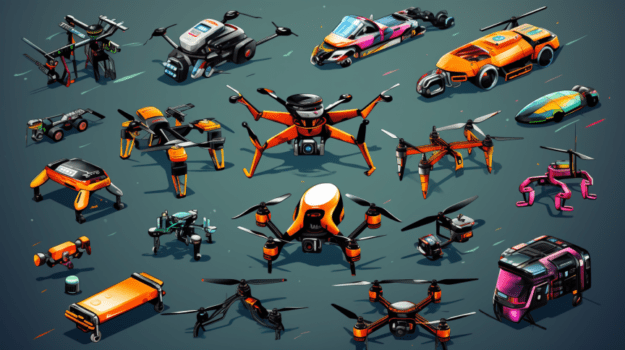 A group of drones and cars

Description automatically generated