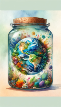 The planet Earth in a jar as a garden emphasizing biodiversity 3